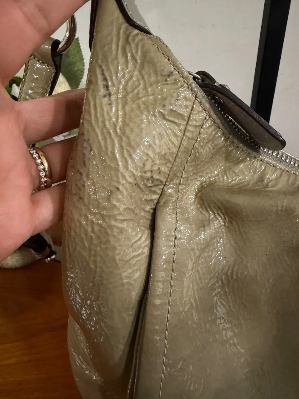Coach Kristin Patent Leather Convertible Shoulder Hobo Bag Style 19299